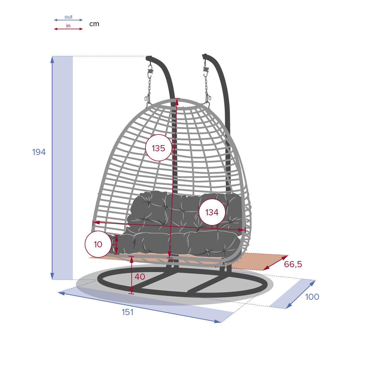 AJAR Slate Hanging Egg Chair on Stand