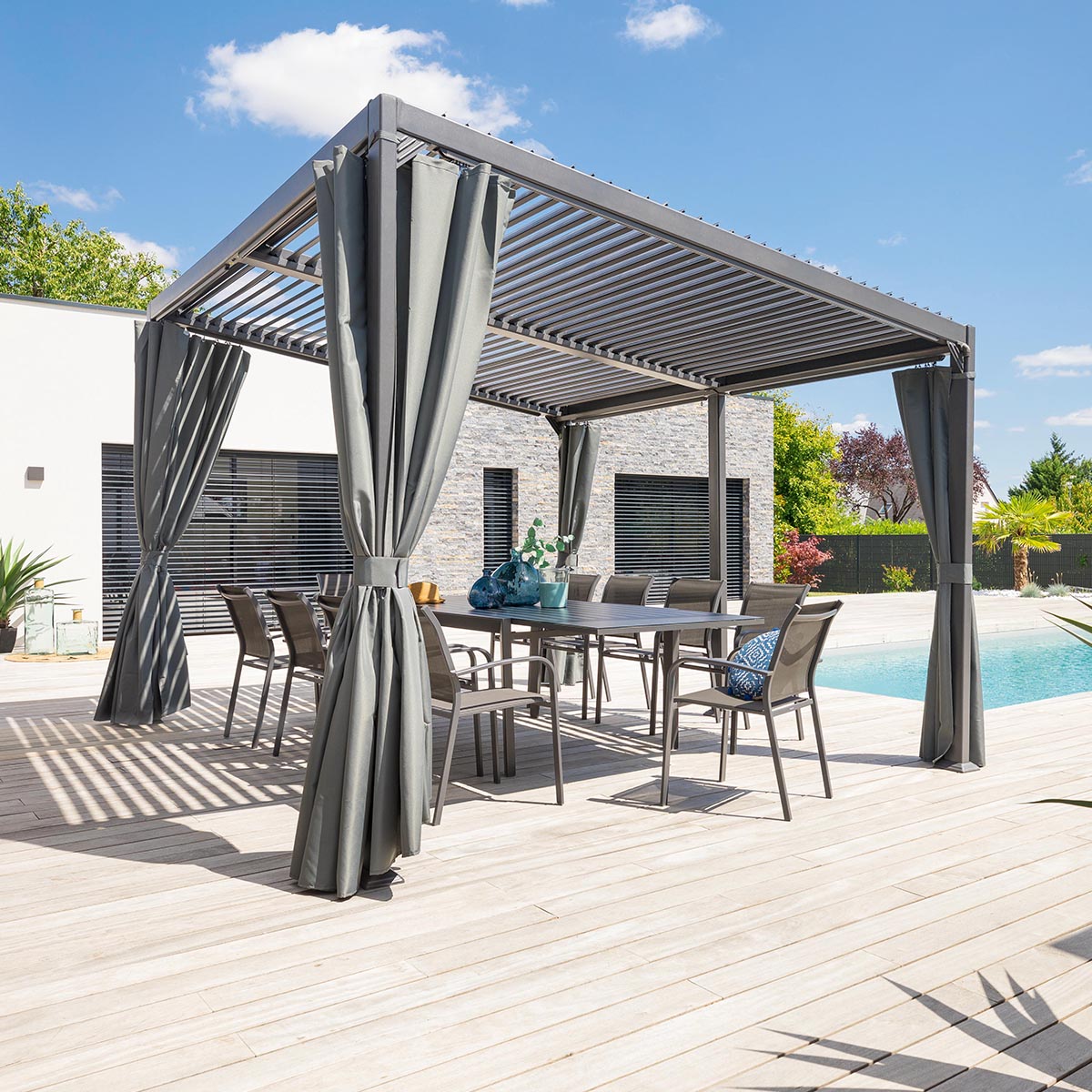 AVILA Graphit bioclimatic pergola