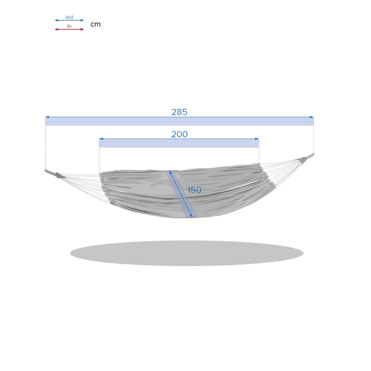 YAQUI Double Hammock Canvas Duck Blue