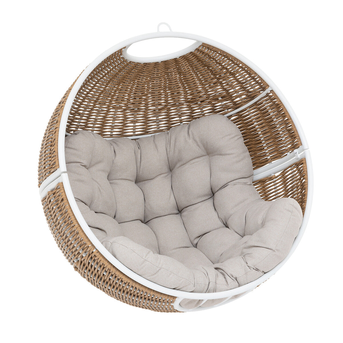 ORBIANA Taupe & White Hanging Egg Chair + 1 PANAO Adjustable Leg
