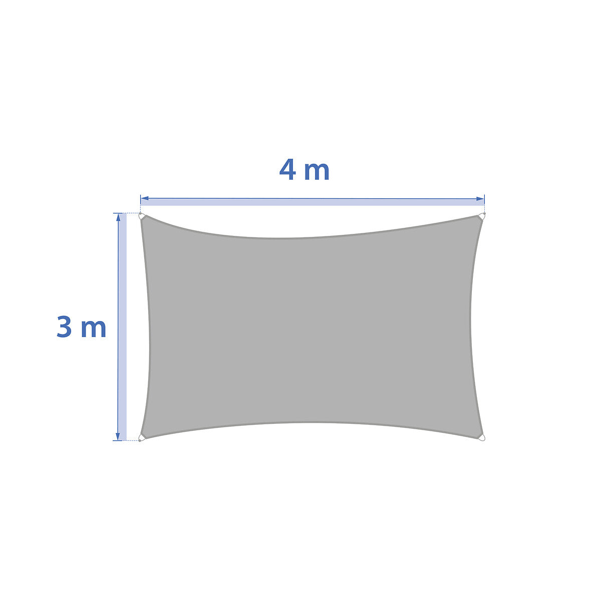 Rectangular shade sail CURACAO Wheat