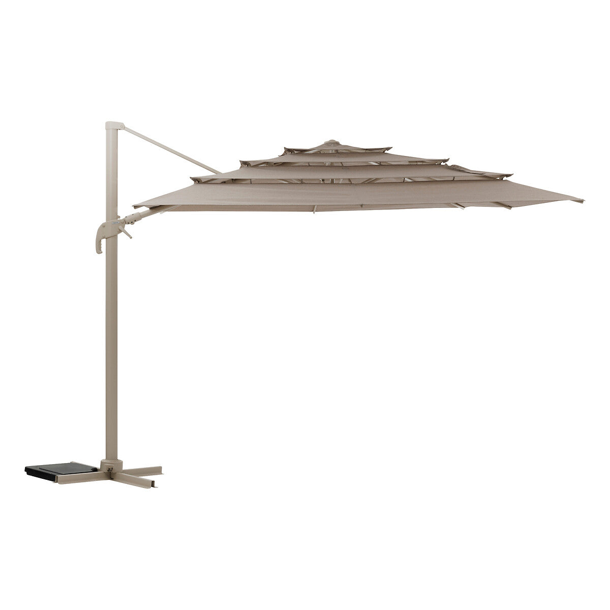 MELHIA Linen rectangular offset multi-canvas parasol