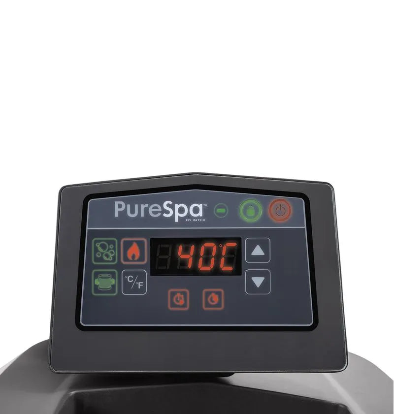 INTEX PURESPA CARBON OCTO 6-PLUS INFLATABLE SPA. BUBBLES + DELUXE JETS BLACK