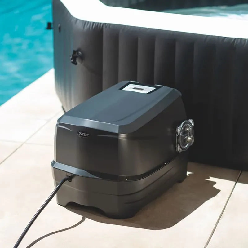 INTEX PURESPA CARBON OCTO 6-PLUS INFLATABLE SPA. BUBBLES + DELUXE JETS BLACK
