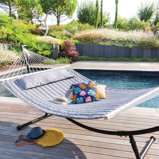 AKIO Pearl Grey Quilted Hammock Canvas