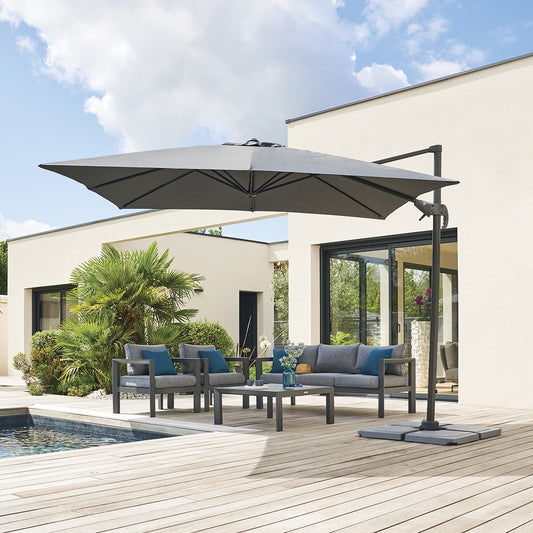 CAYO Slate & Anthracite Square Offset Parasol