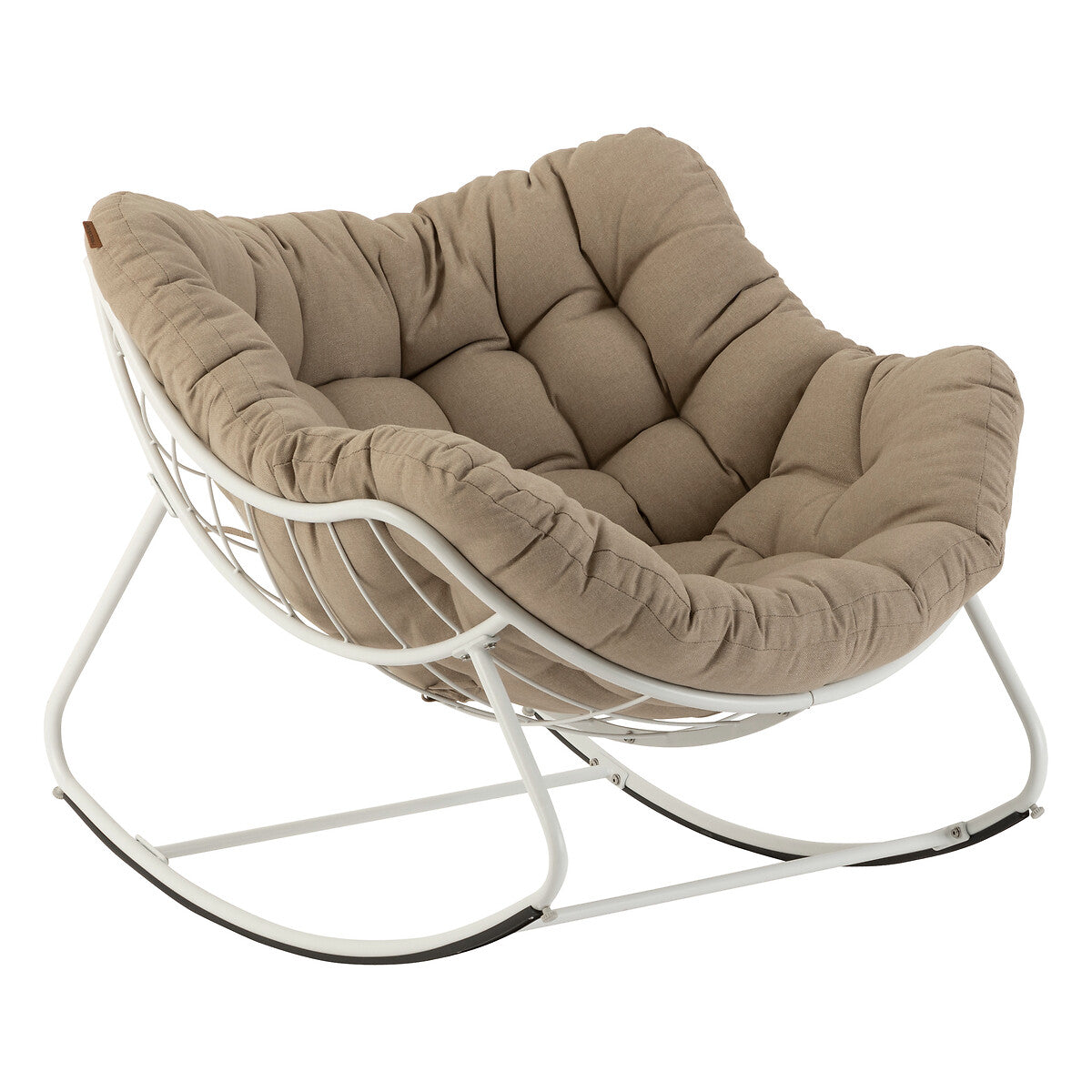 PAOPAO Beige & White Rocking Egg Chair