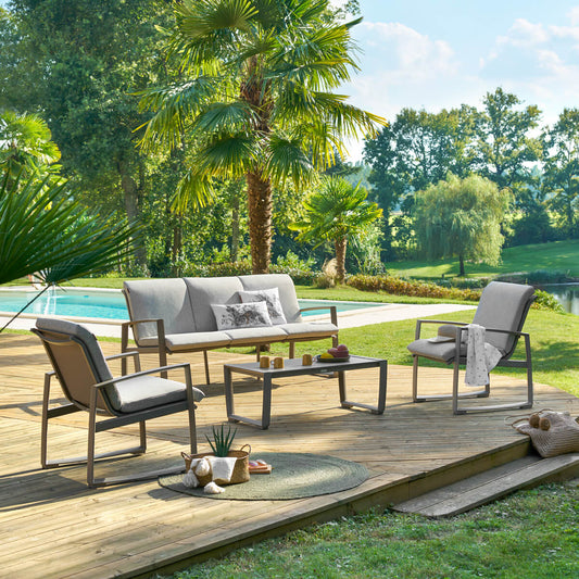 BOREANE Hazelnut & Coffee Garden Furniture Set