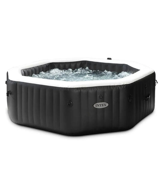 INTEX PURESPA CARBON OCTO 6-PLUS INFLATABLE SPA. BUBBLES + DELUXE JETS BLACK